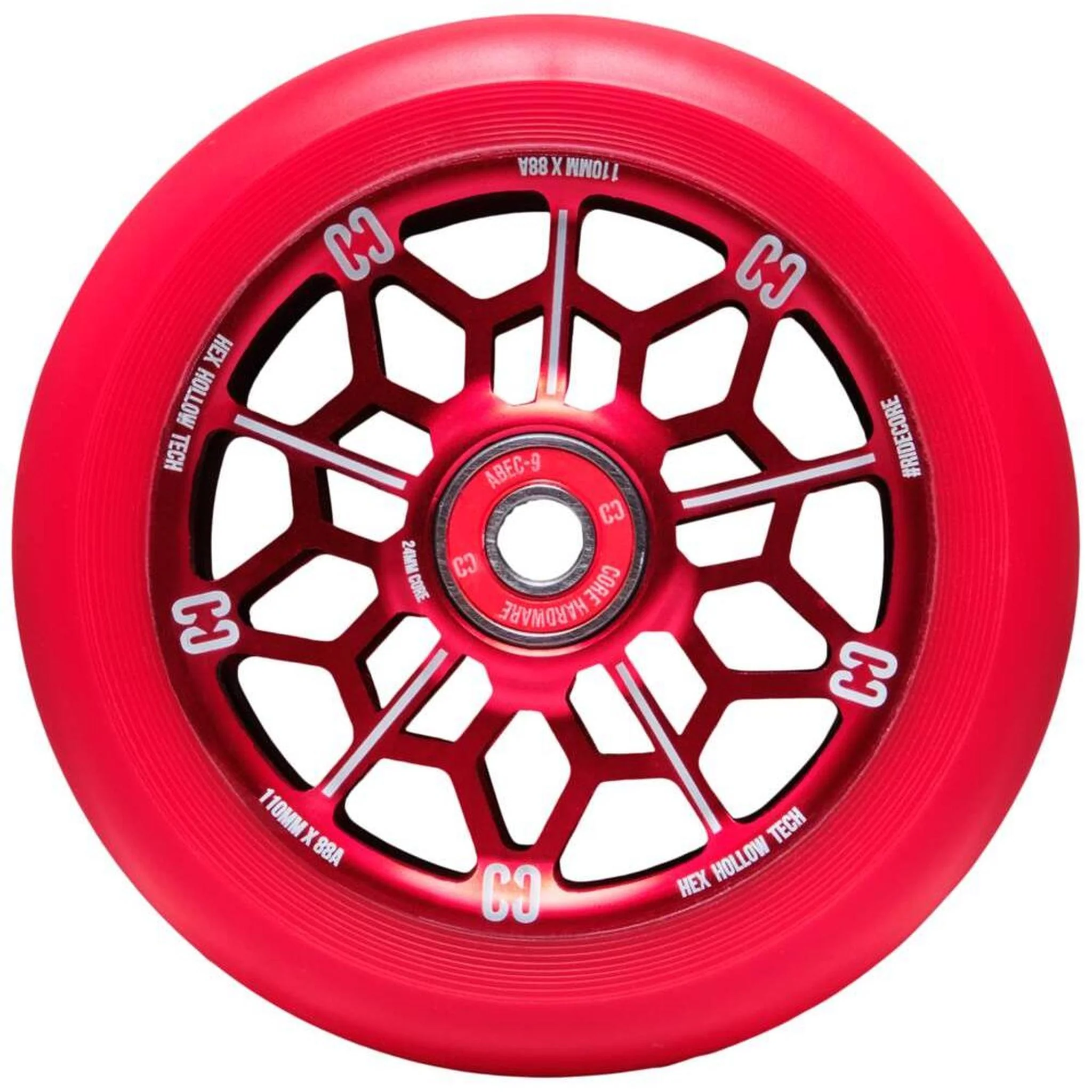 CORE Hex Hollow Ruedas Para Scooter - Rojo