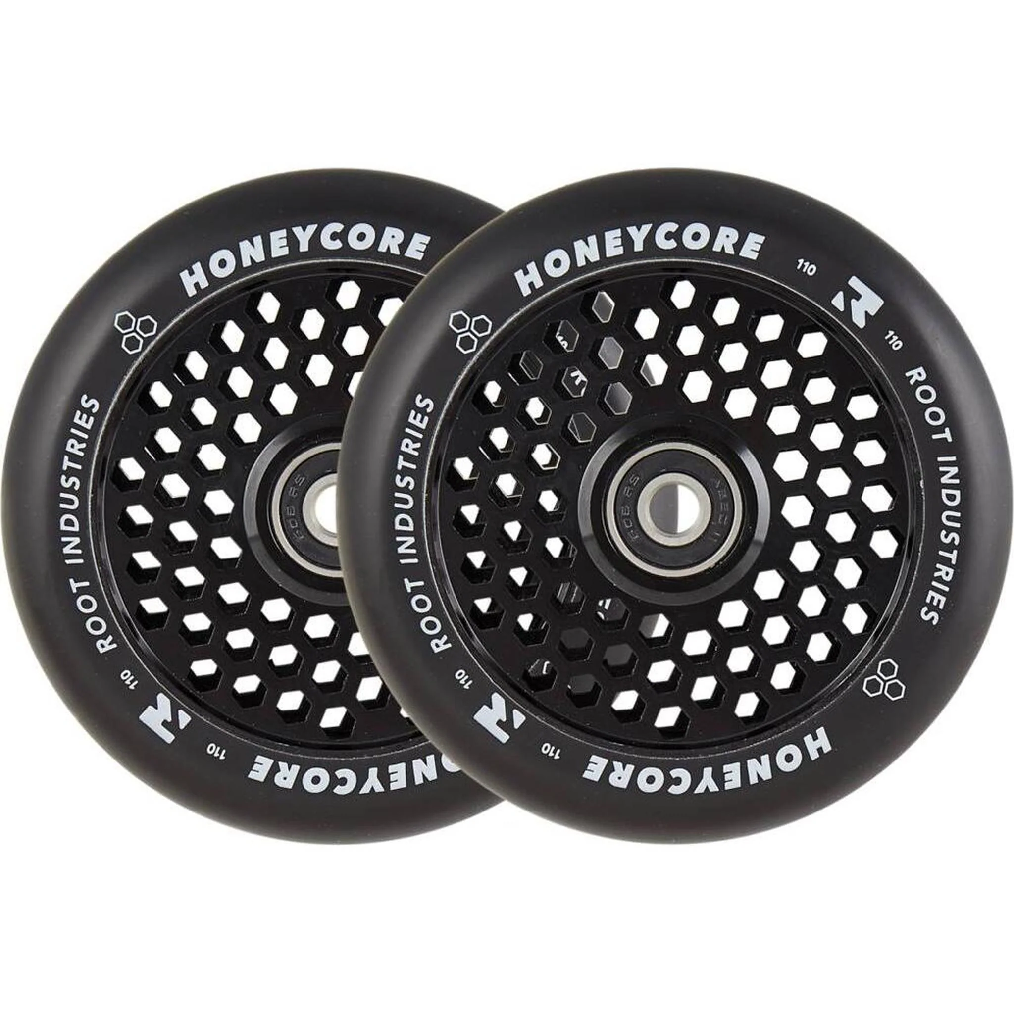 Root Honeycore 110mm Ruedas Patinete 2 Piezas - Negro