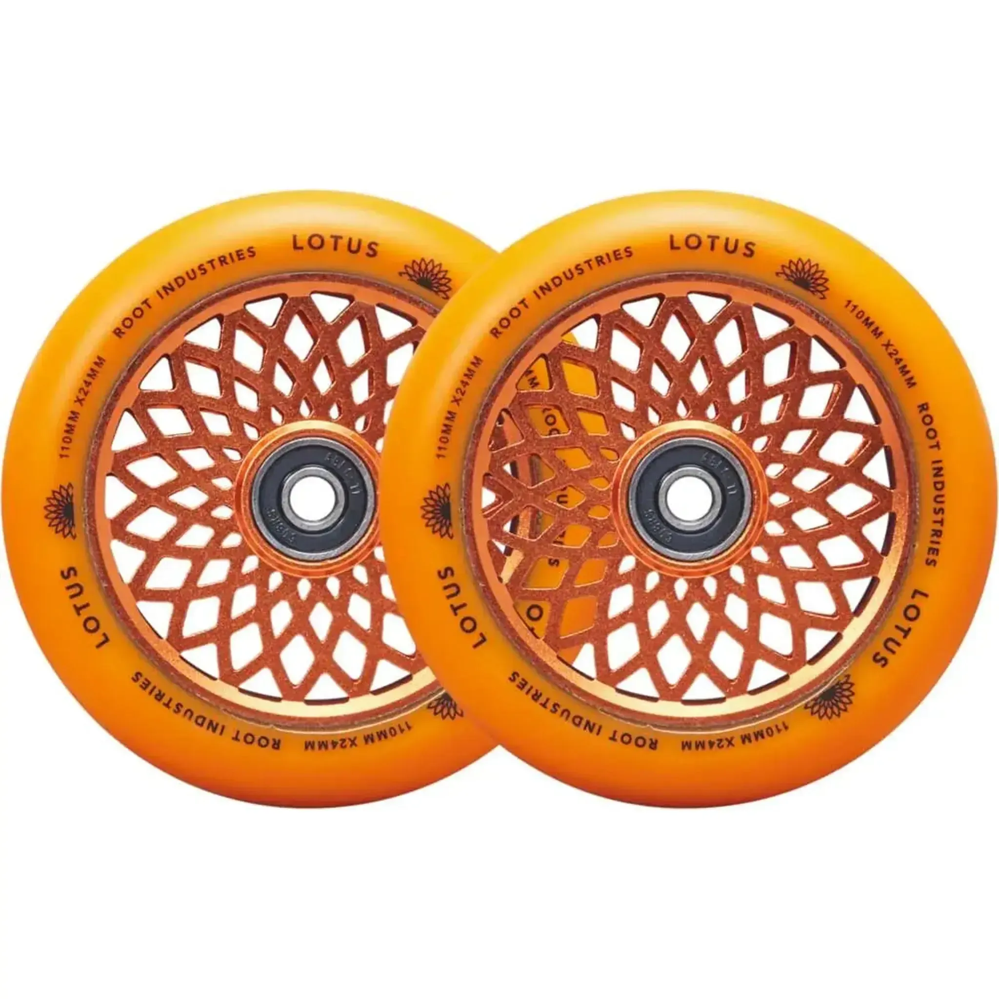 Root Lotus 110mm Ruedas Patinete 2 Piezas - Radiant Orange