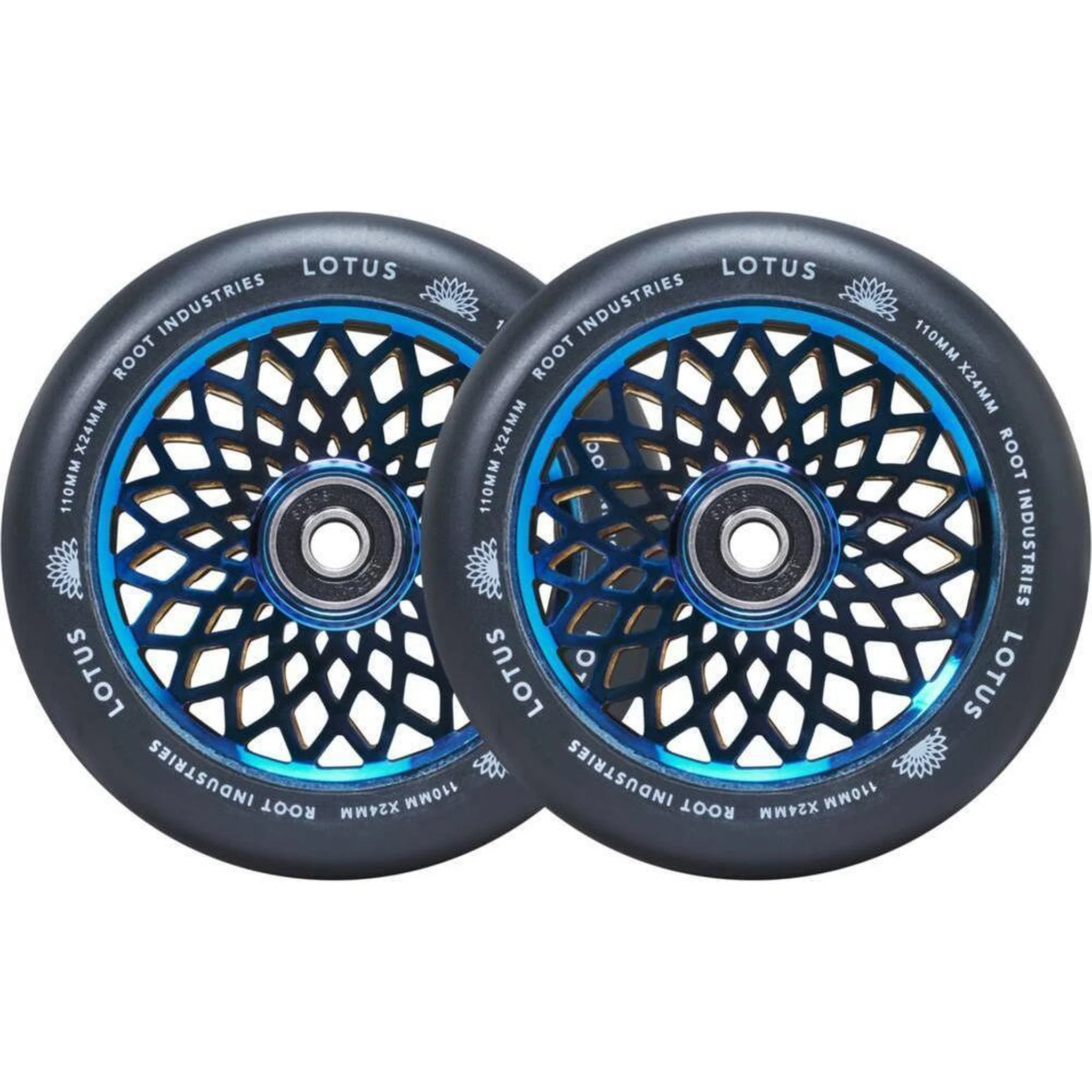 Root Lotus Ruedas Patinete 2 Piezas - Blu-Ray/Negro