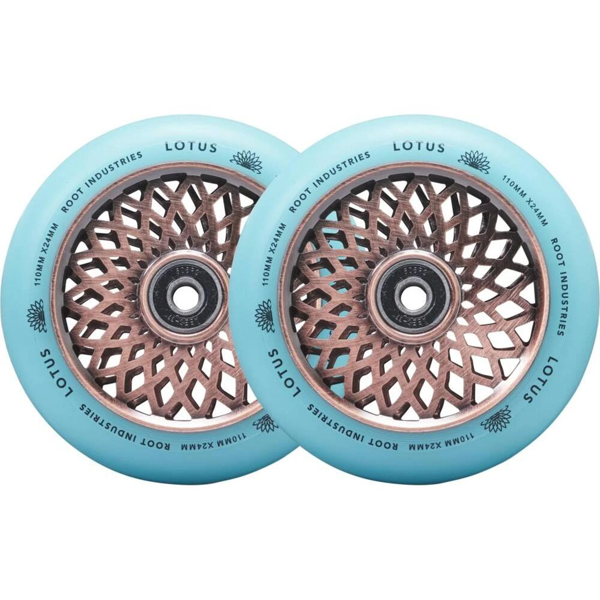Root Lotus Ruedas Patinete 2 Piezas - Cobre/Isótopo