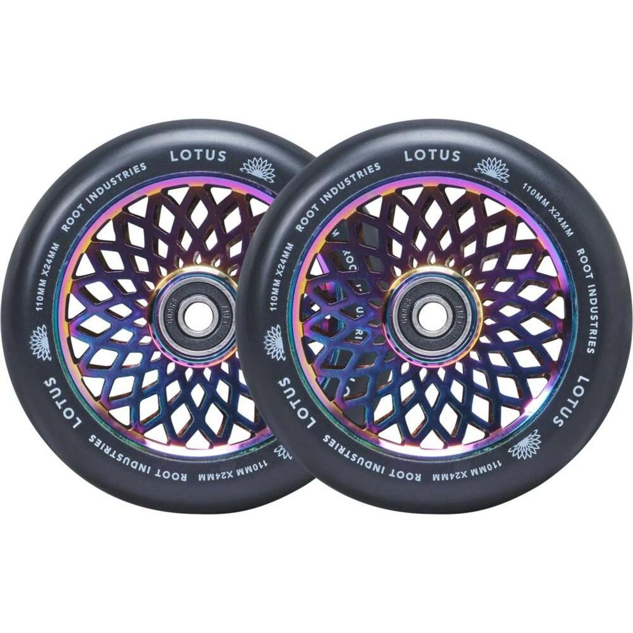 Root Lotus Ruedas Patinete 2 Piezas - Rocket Fuel/Negro