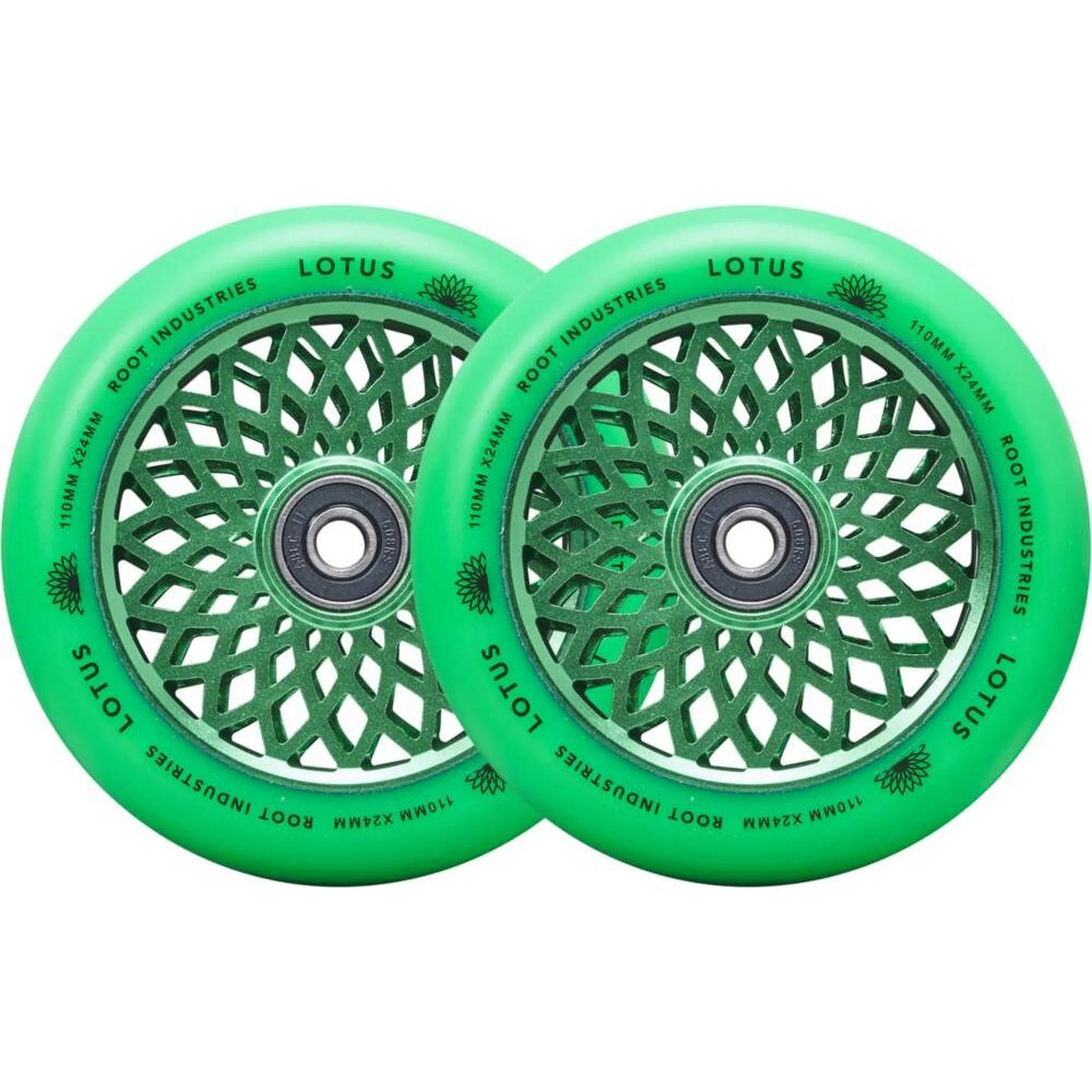 Root Lotus Ruedas Patinete 2 Piezas - Verde Radiante