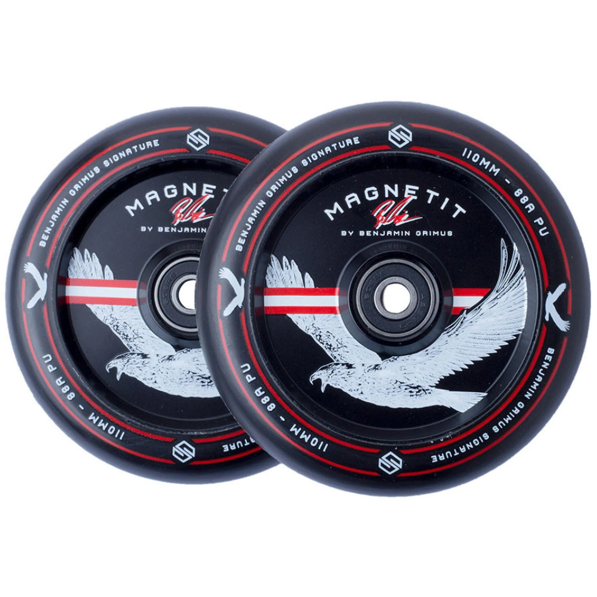 Striker BGSEAKK Magnetit 110mm Ruedas Patinete 2 Piezas - Negro