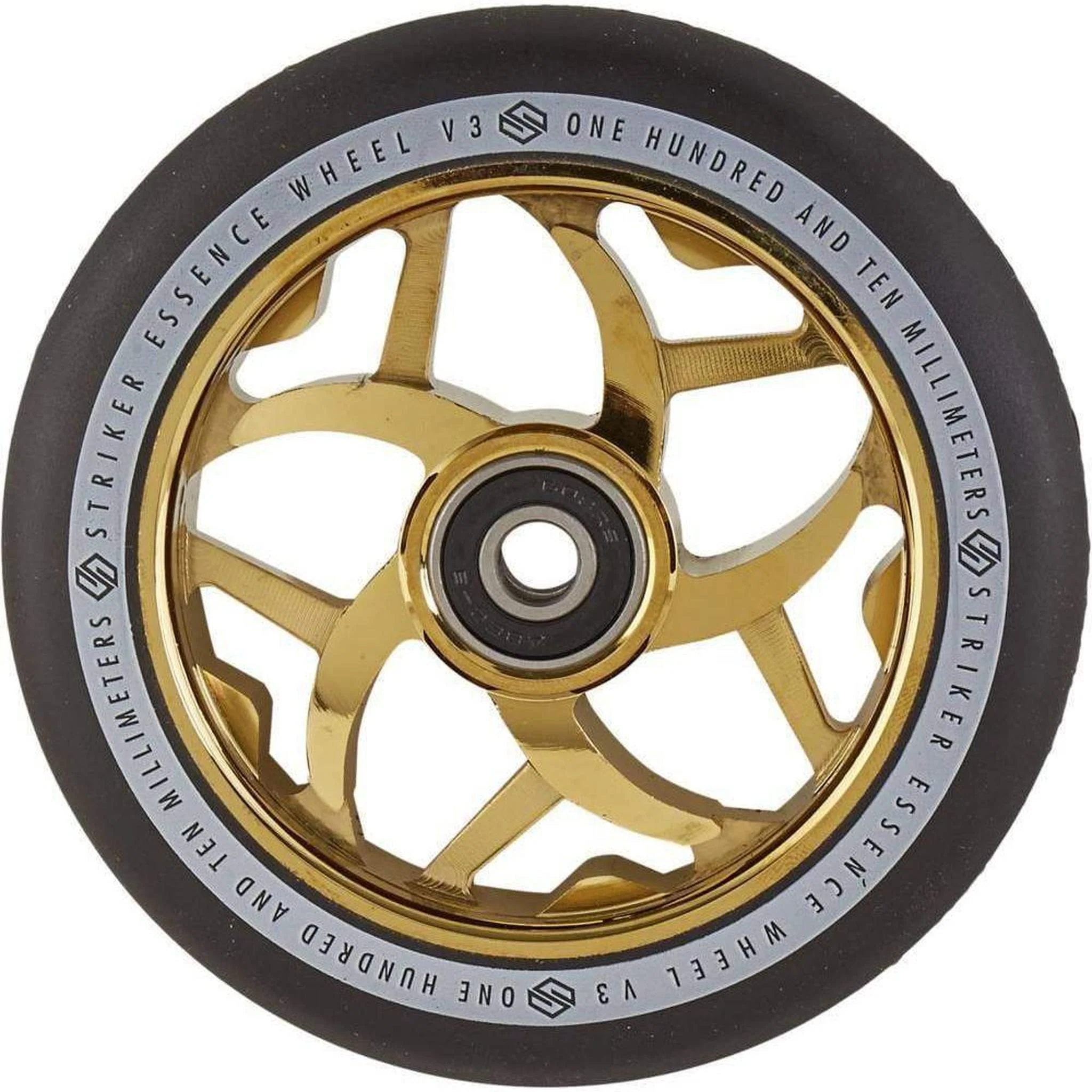 Striker Essence V3 Black PU 110mm Rueda Patinete - Gold Chrome