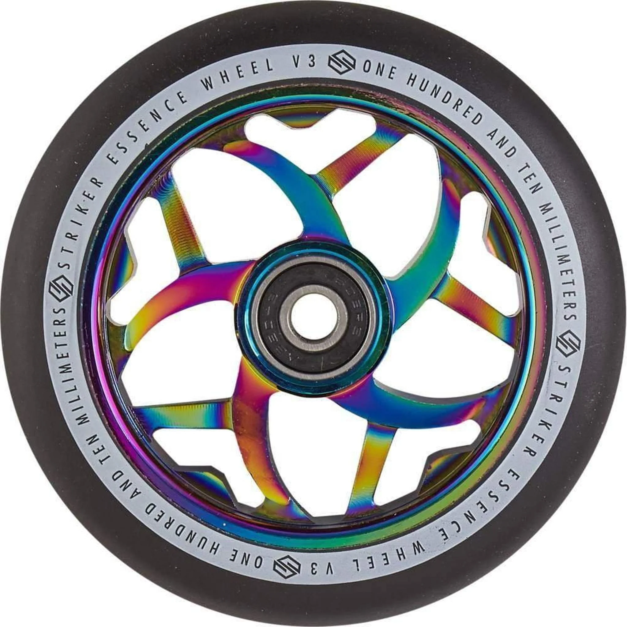Striker Essence V3 Black PU 110mm Rueda Patinete - Rainbow