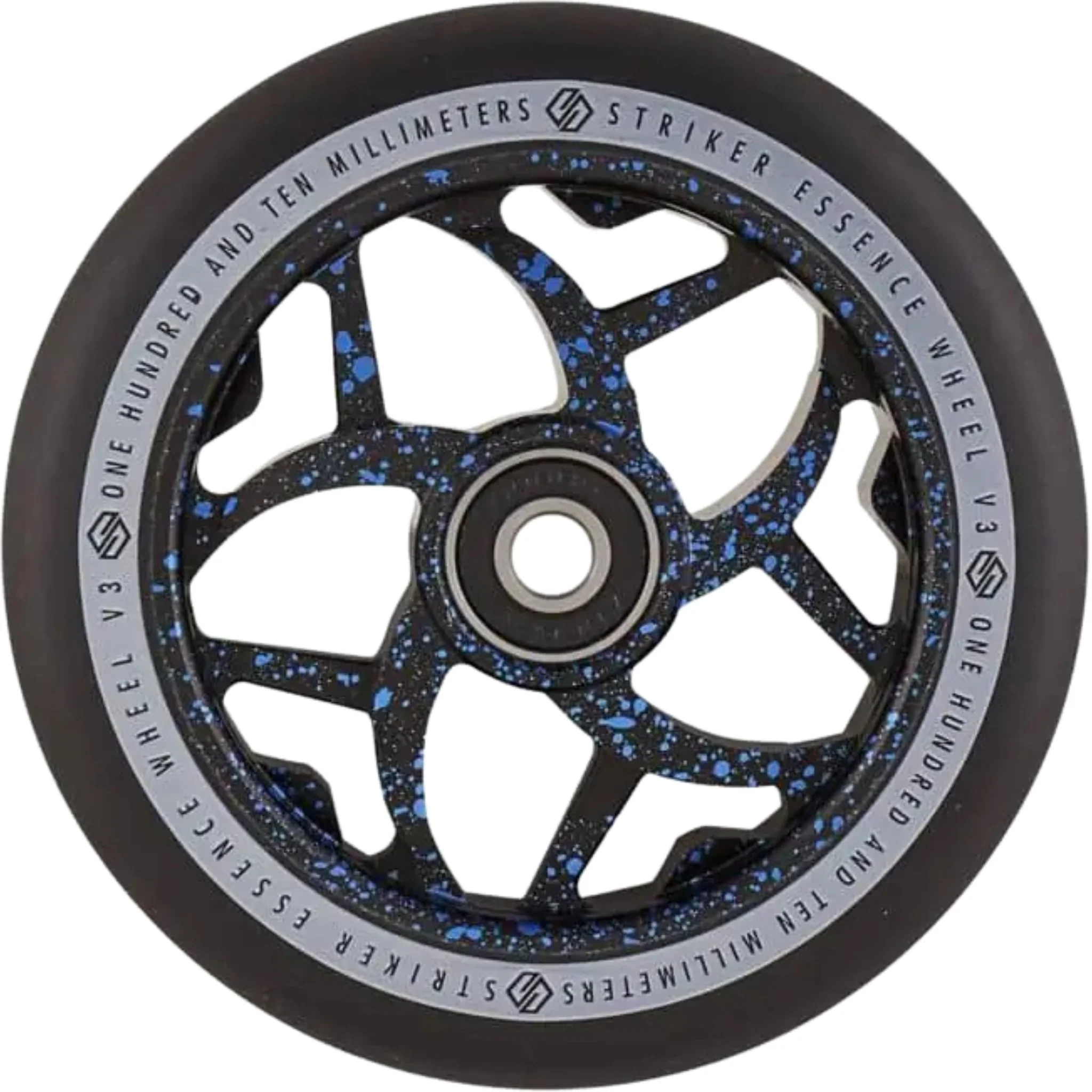 Striker Essence V3 Black PU 110mm Rueda Patinete - Splash Negro/Azul