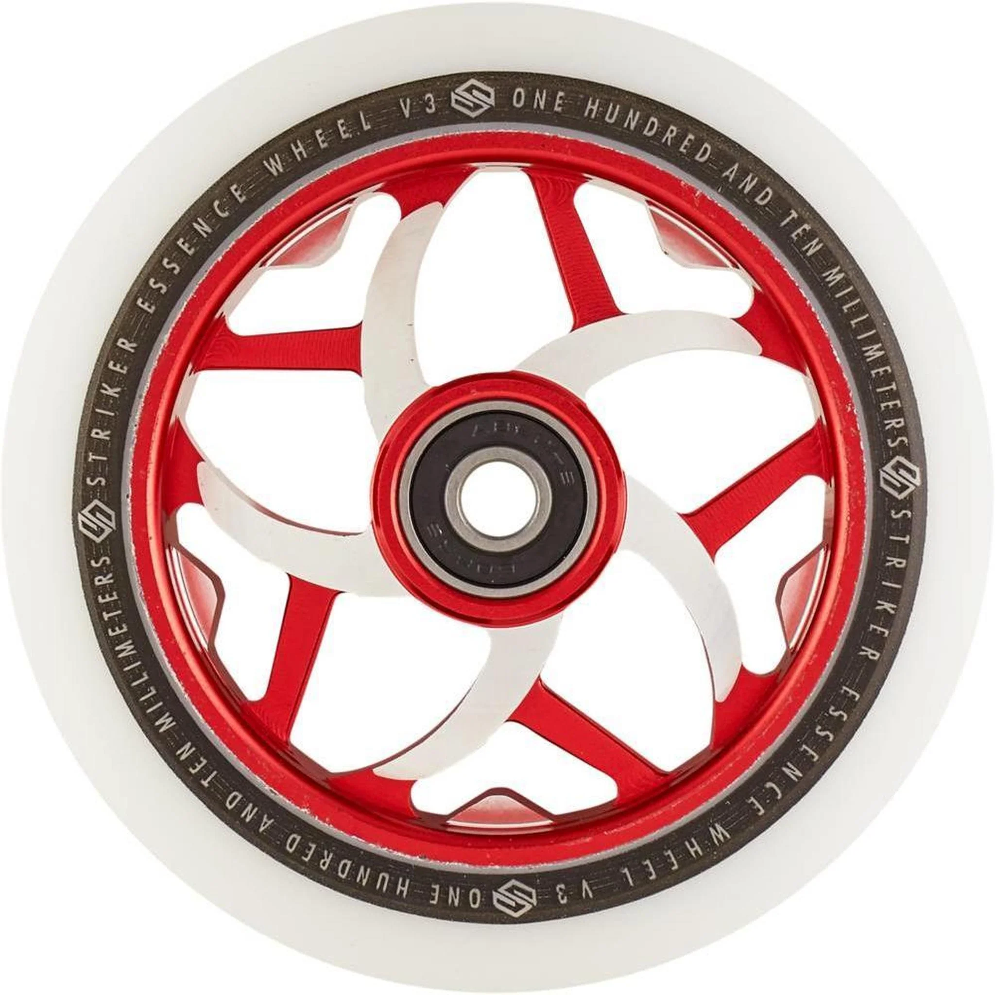 Striker Essence V3 White PU 110mm Rueda Patinete - Rojo