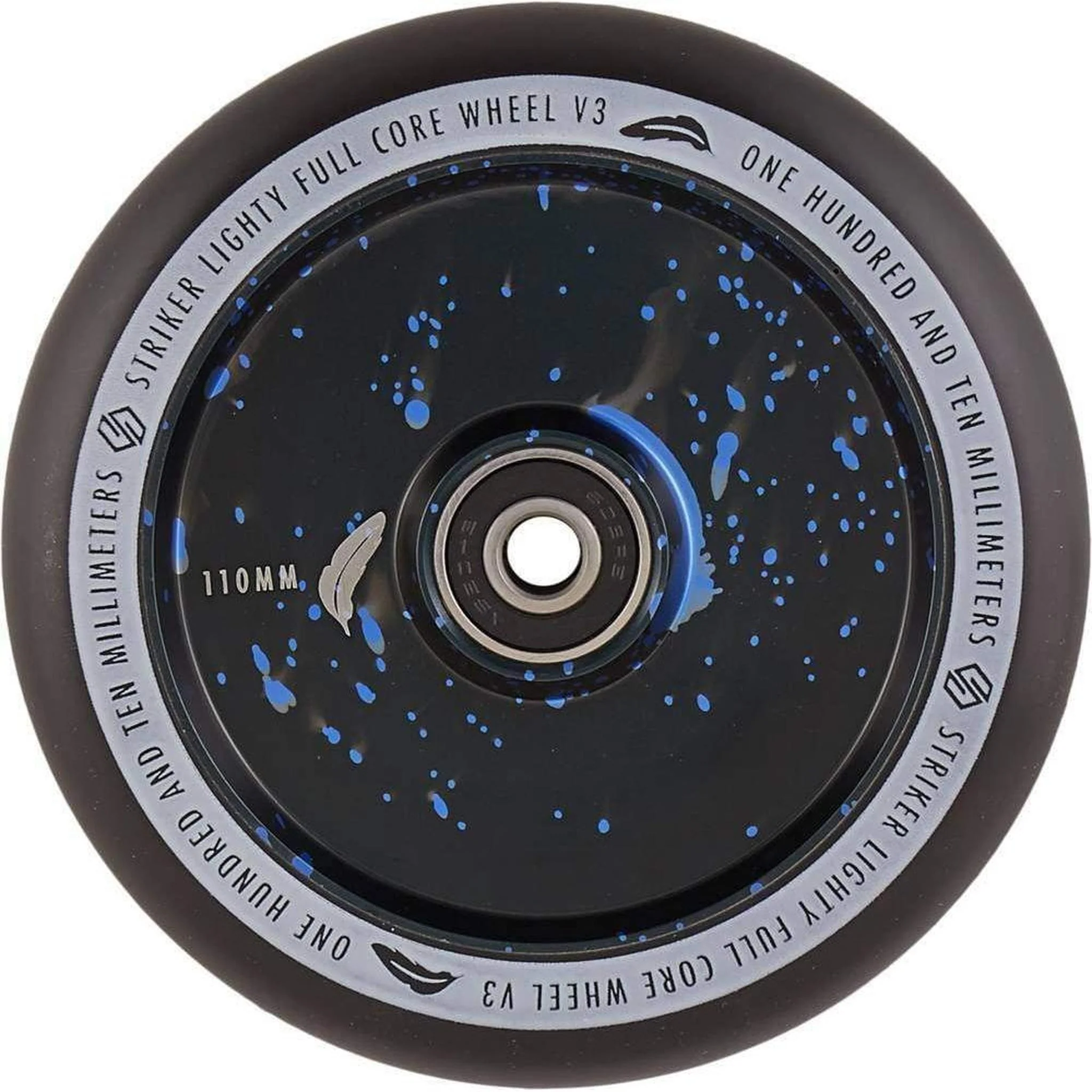 Striker Lighty Fullcore V3 Black PU 110mm Rueda Patinete - Splash Negro/Azul