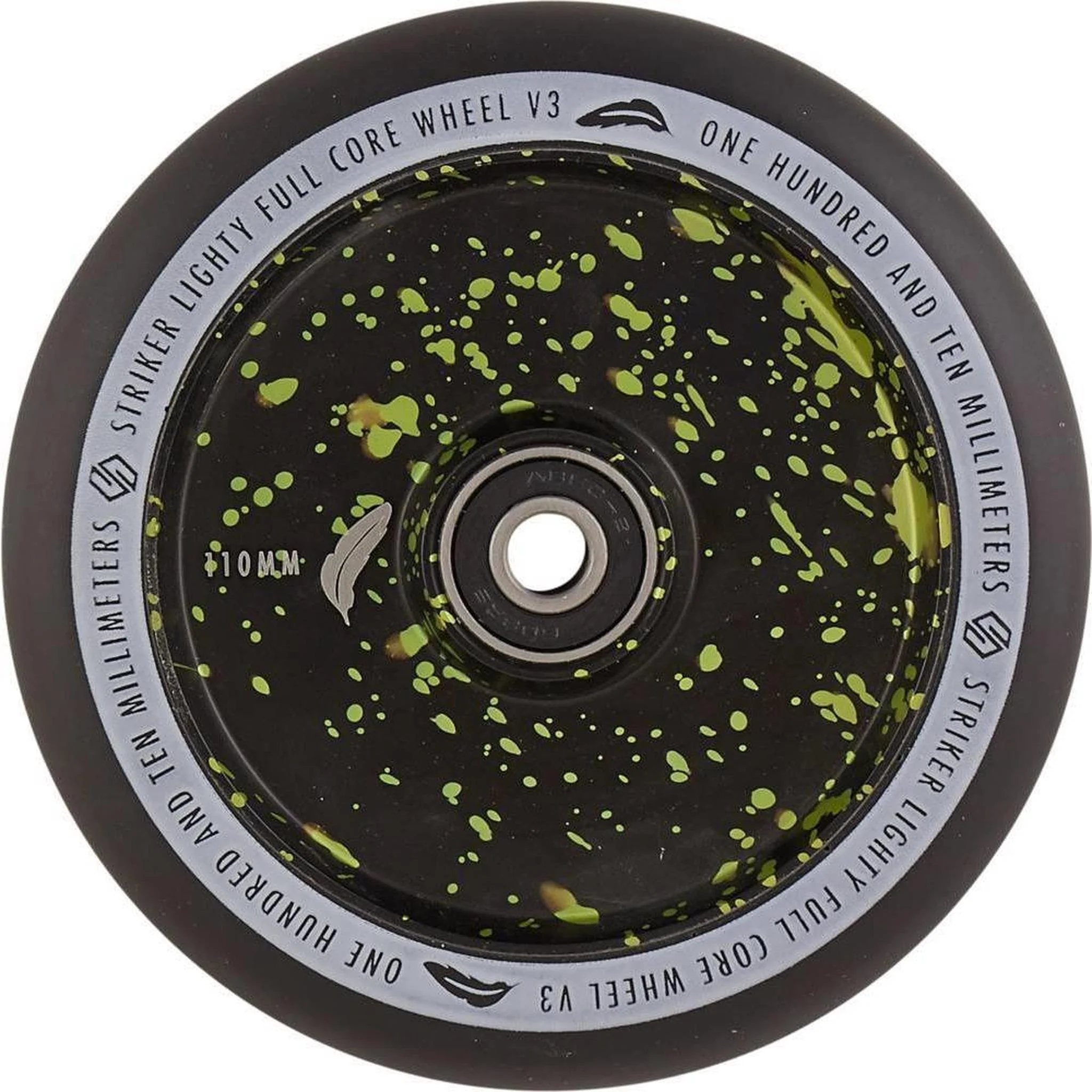 Striker Lighty Fullcore V3 Black PU 110mm Rueda Patinete - Splash Negro/Verde