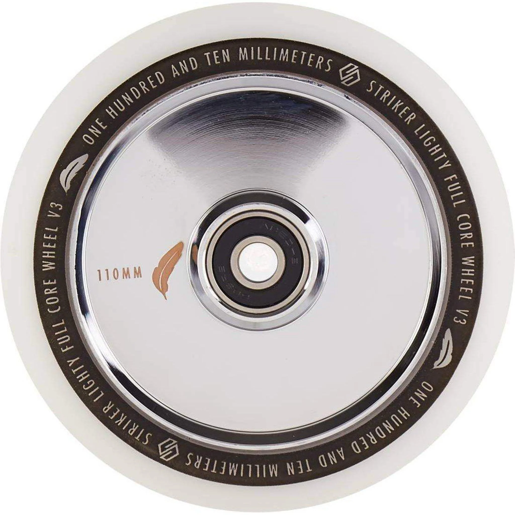 Striker Lighty Fullcore V3 White PU 110mm Rueda Patinete - Cromado
