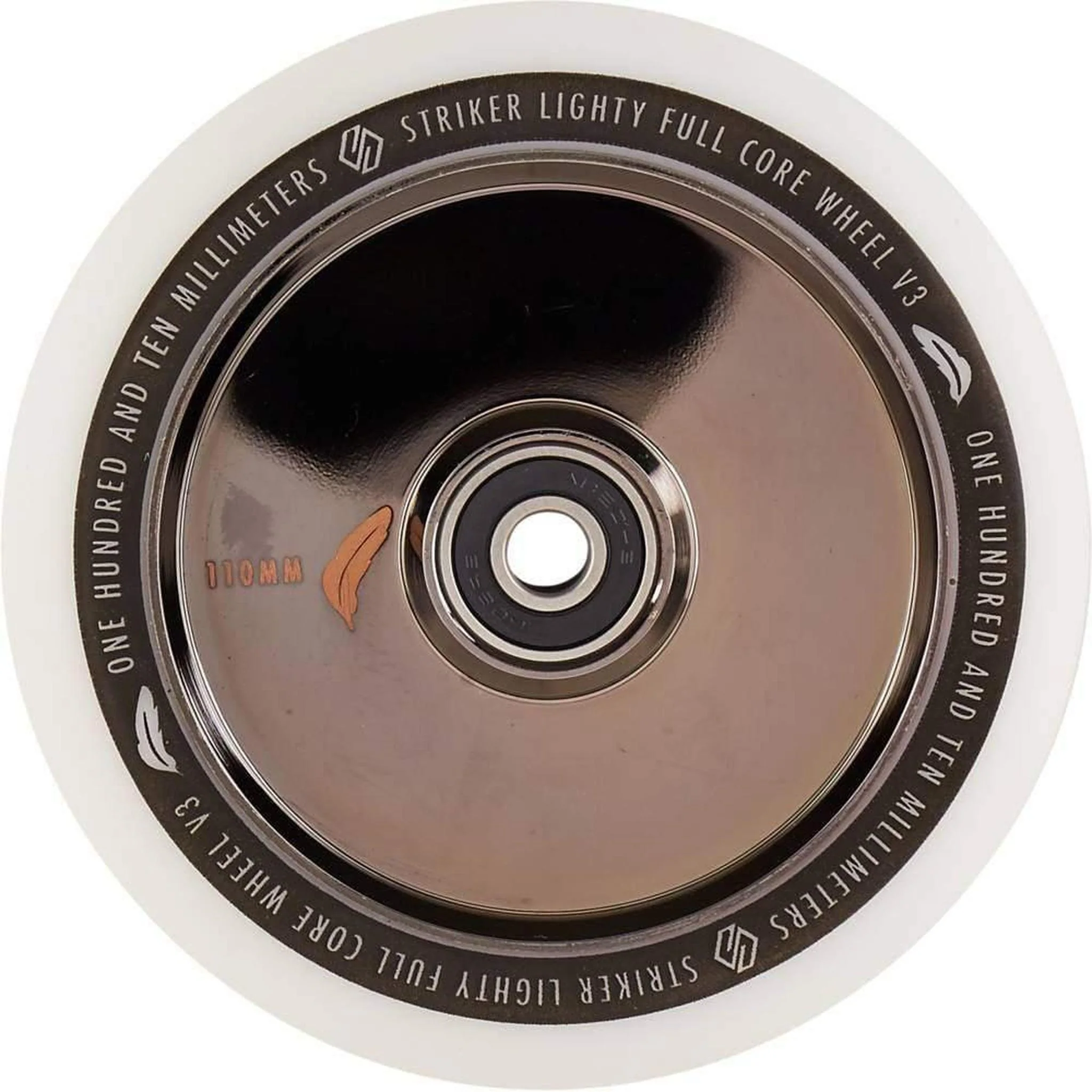 Striker Lighty Fullcore V3 White PU 110mm Rueda Patinete - Negro metalizado