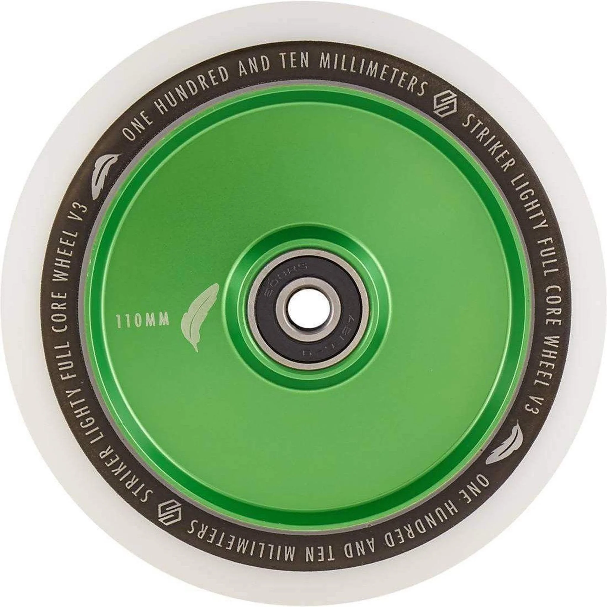 Striker Lighty Fullcore V3 White PU 110mm Rueda Patinete - Verde