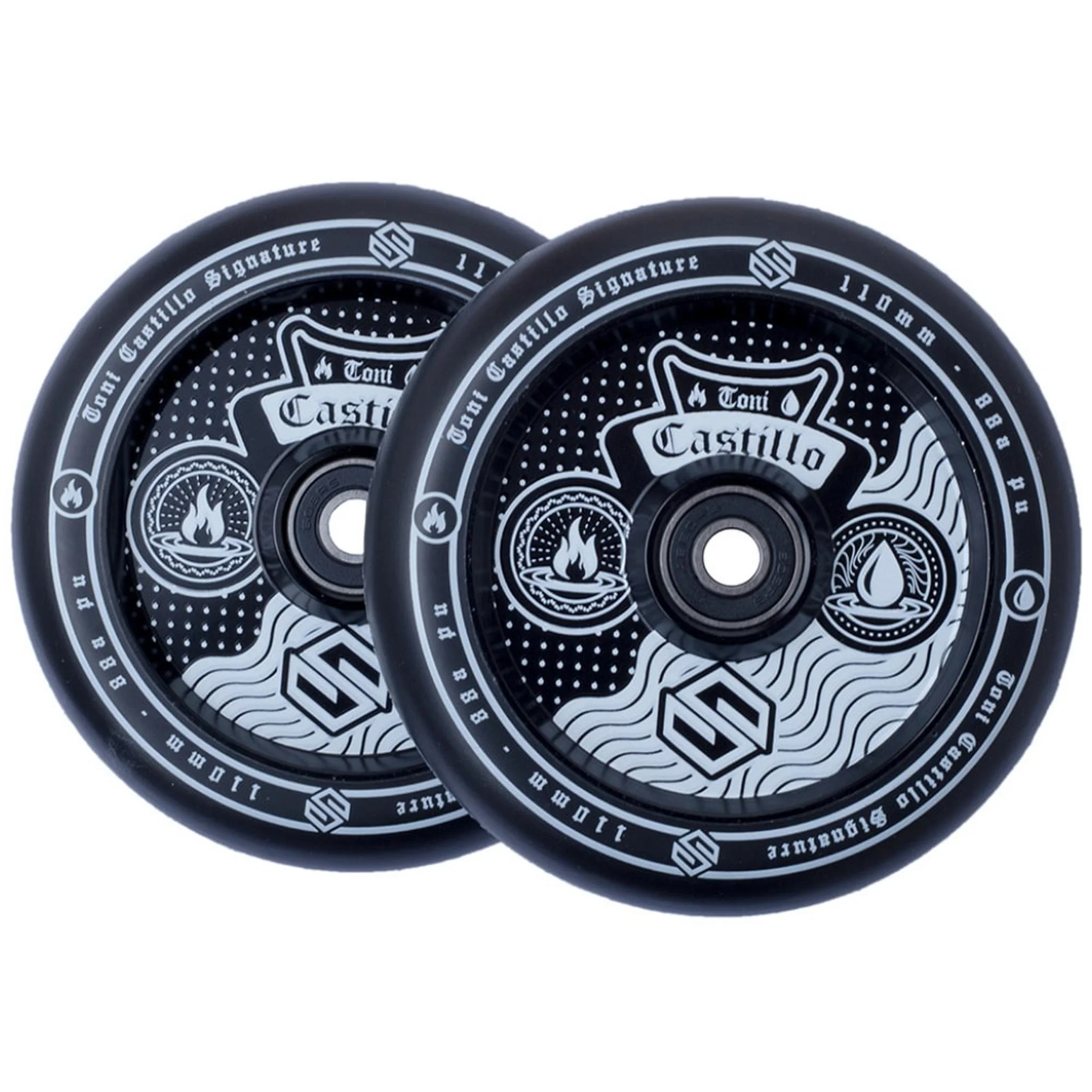 Striker Toni Castillo 110mm Ruedas Patinete 2 Piezas - Negro/Blanco