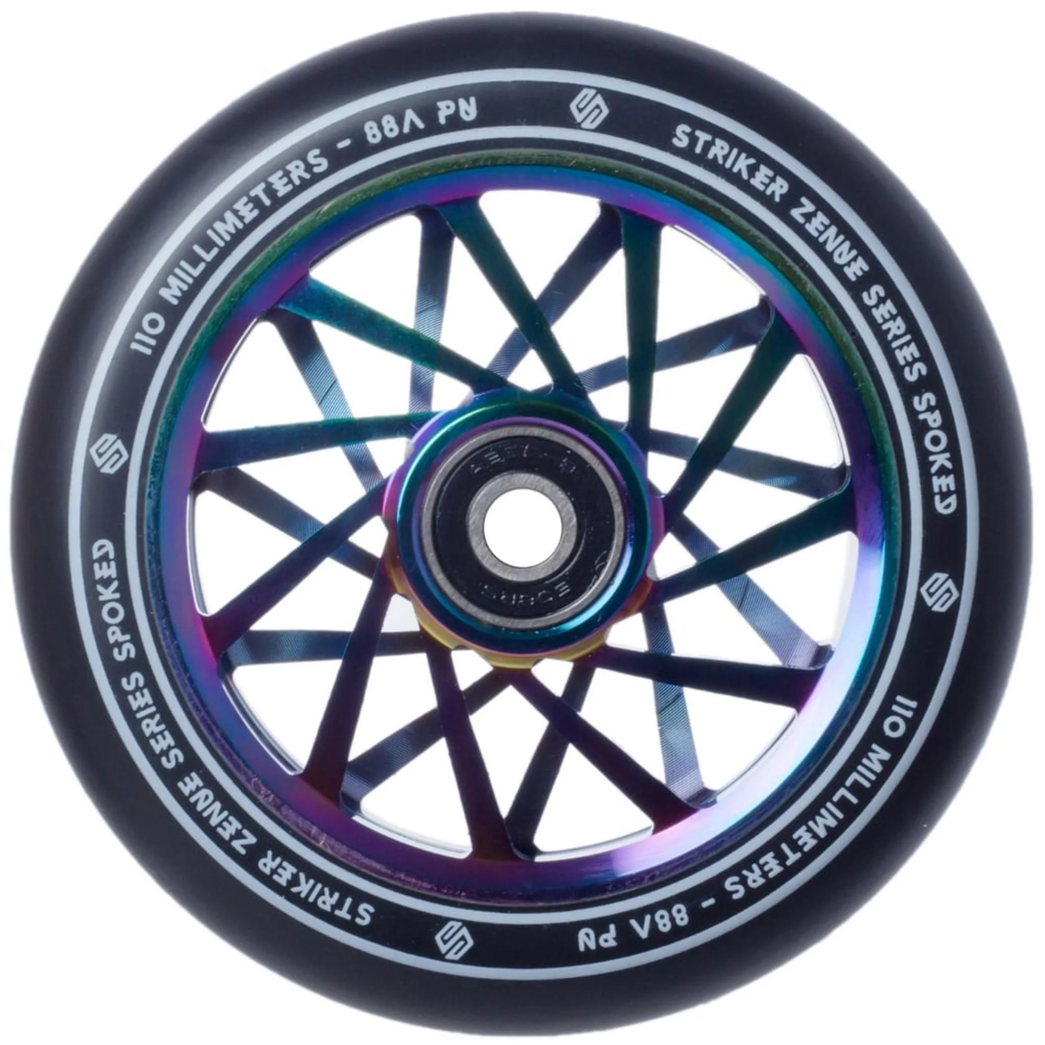 Striker Zenue Series Black PU Rueda Patinete - Rainbow